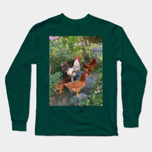 The rooster and his hens Long Sleeve T-Shirt